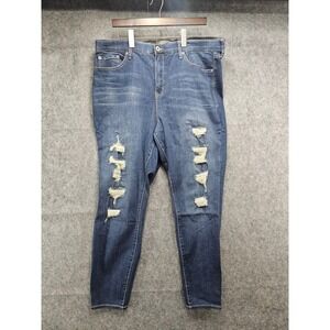 Torrid Premium Denim Ripped Jeans - Womens Plus Size‎ 22R Dark Wash